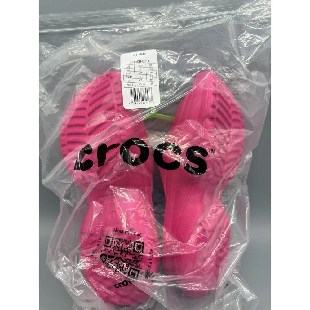 Crocs BAE Slides Slip On Platform Sandals Slide Dragon Fruit Pink Women's Size 9